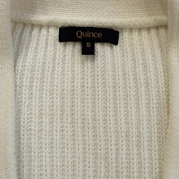 EUC Quince organic cotton oversized boyfriend cardigan ivory S - Picture 2 of 7